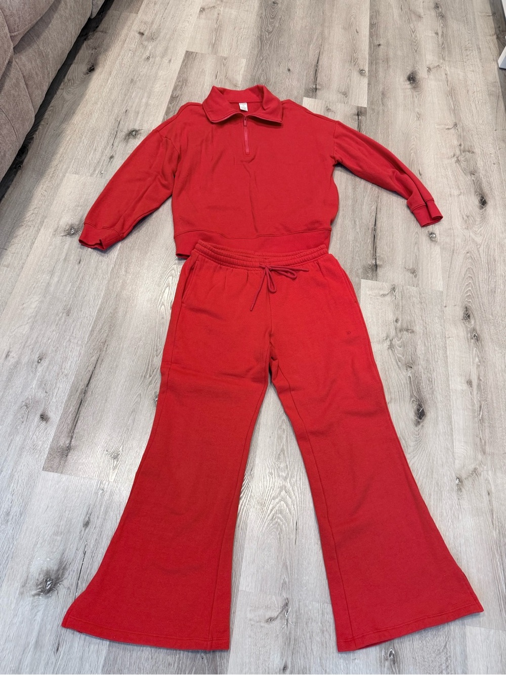 PINK Victoria's Secret Red Drawstring Sweatpants Set